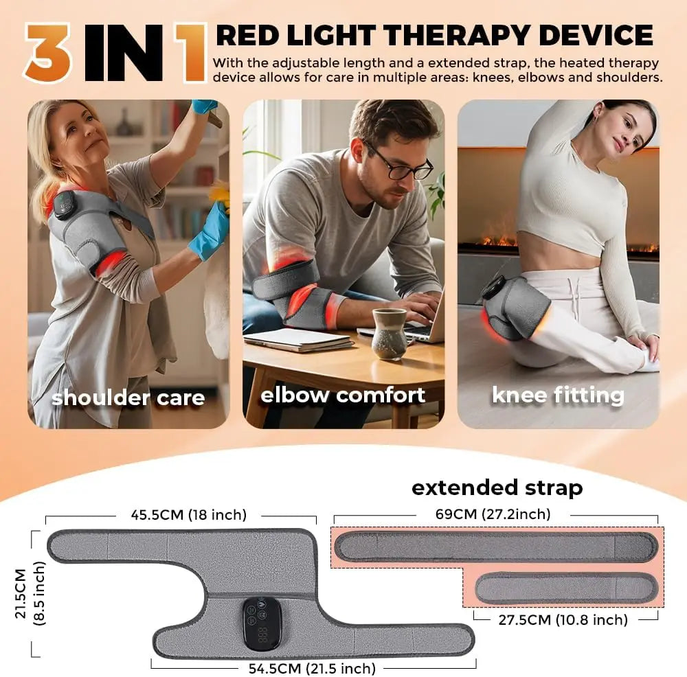 Heated Knee Wrap with Red Light Support for Everyday Comfort – Therava